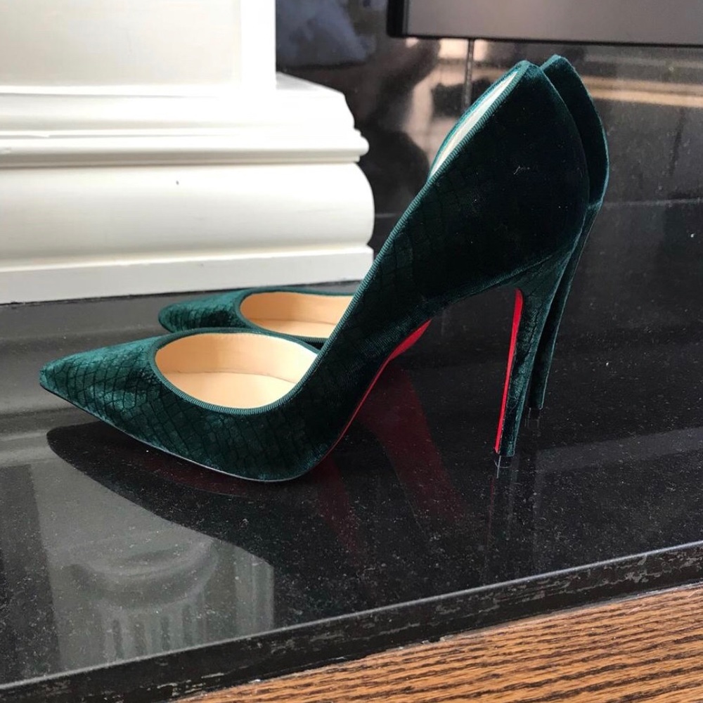 Christian Louboutin Green Iriza Velvet Pigalle